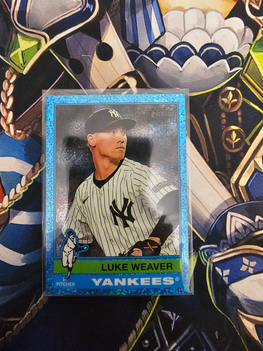 2025 Topps Heritage Luke Weaver Blue Sparkle